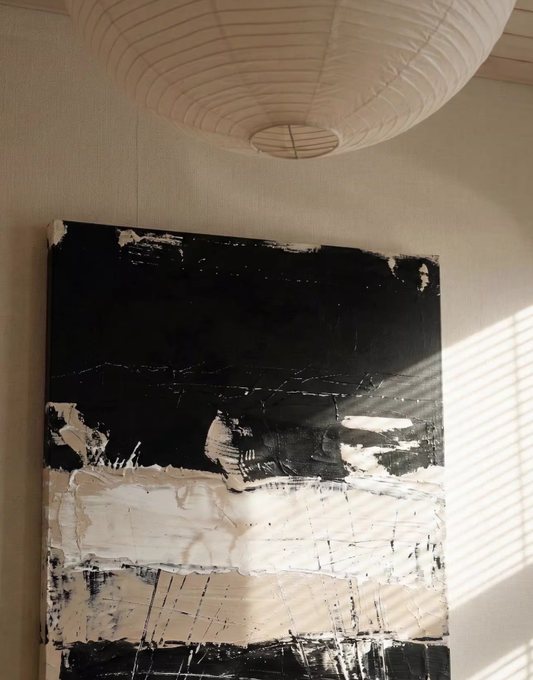 Zen Void Monochrome Vertical Canvas